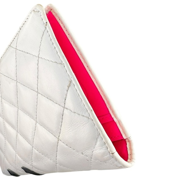 Authentic CHANEL White Quilted Leather & Black CC Cambon Large Wallet with Box - Picture 8 of 16